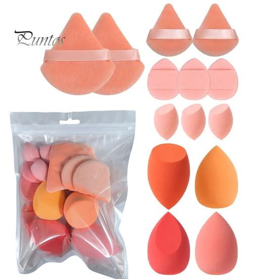 14Pcs/Set Powder Puff Makeup Sponge Kit Latex Free Foundation Blending Liquid Powder Cream Application Beauty Sponge Blender Women Makeup Tools