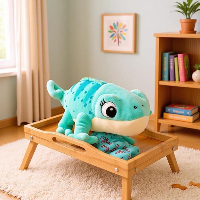 Realistic Cute Chameleon Plush Toy - Small Lizard Doll for Kids' Birthday Gift