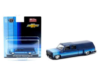 M2 Machines Масштаб 1/64 Chevrolet Cheyenne Super 30 1973 Синий Chevy Cheyenne Super 30 Дубль с Кемпером (Эксклюзив от MiJo) [Параллельный импорт]