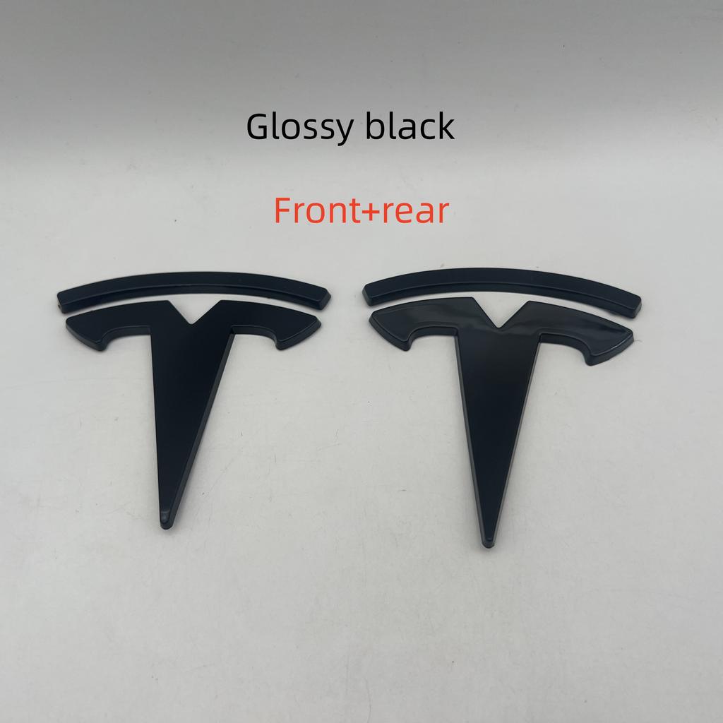 1-3pcs glossy black Not Affect ABS for Tesla Model3 ModeY car Front Emblem Rear Tail Trunk Steering Wheel Sticker Badge styling