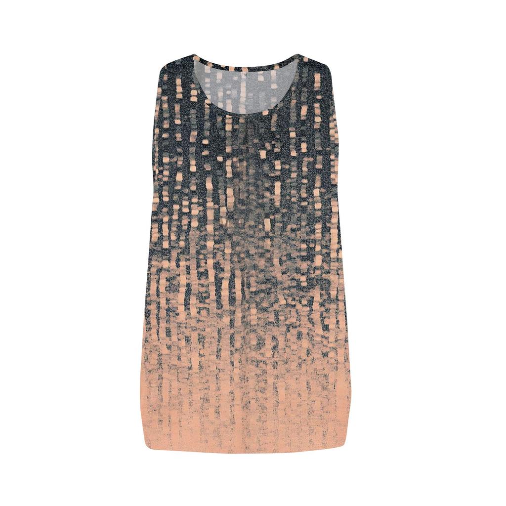 Женский летний жилет, свободная плиссированная рубашка с круглым вырезом, повседневный топ без рукавов