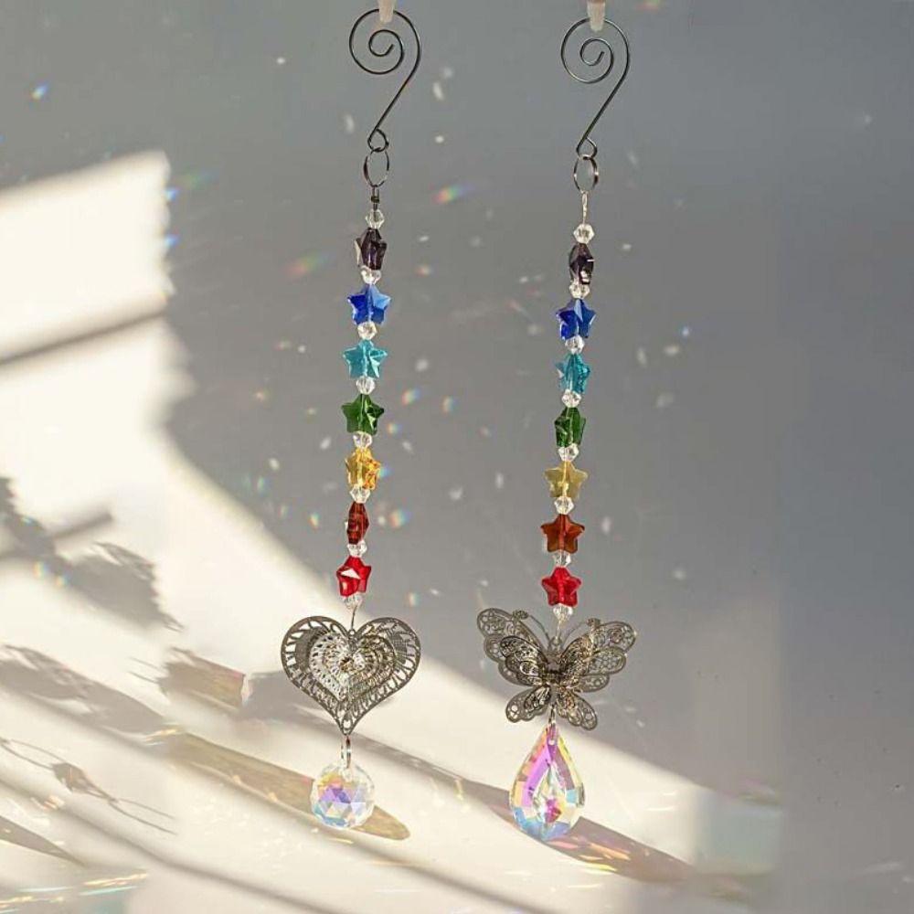 Handmade Butterfly Prism Pendant Exquisite Window Hanging Suncatchers Decor Accessories