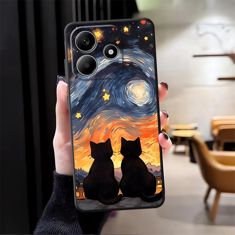Мультяшный милый чехол-накладка для телефона с кошкой для Xiaomi Redmi Note 14 10 K80 12 11 9 8 7 A3 A4 A5 14C A1 13 Pro Plus 12C 13C K40 A1 A2