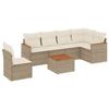 VidaXL Salon de Jardin avec Coussins 7 pcs, Canapés de Terrasse, Ensemble de Meubles de Patio, Mobilier d'Extérieur, Beige 3258425