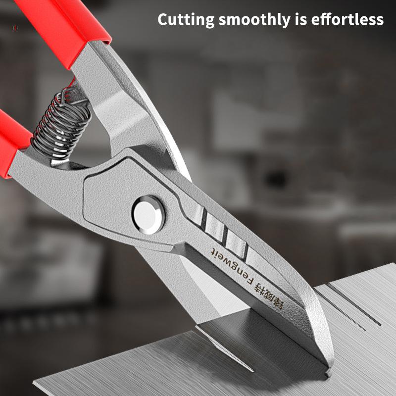 Professional Stainless Steel Scissors & Tin Snips For Metal, Leather & Copper Cutting - Multi-Directional Industrial Tool