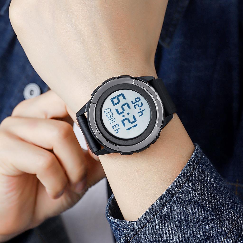 Skmei Светодиодный дисплей электронные спортивные часы мужские повседневные хронограф обратный отсчет цифровые 5bar водонепроницаемые наручные часы montre homme