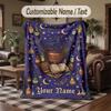 Halloween Theme Throw Blanket Custom Name Text Personalized Blanket Soft Cozy Blanket for Home Sofa Bed