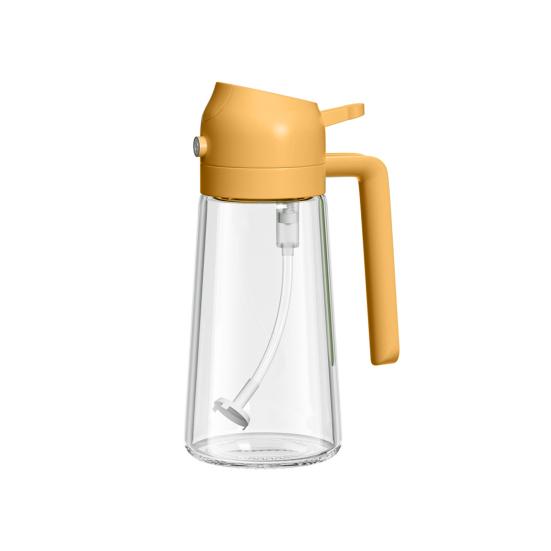 Распылитель масла для приготовления пищи 2 в 1 Диспенсер для масла 500 мл/17 унций Стеклянный распылитель с дозатором многоразового использования