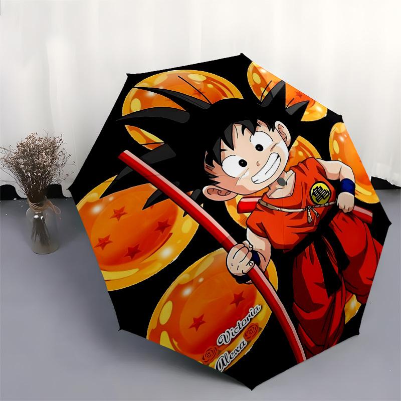 1pc Dragon Ball Z, GokuOpen/Close Umbrella-Windproof, Compact Travel Umbrella, Sturdy 8-Rib Shaft1170
