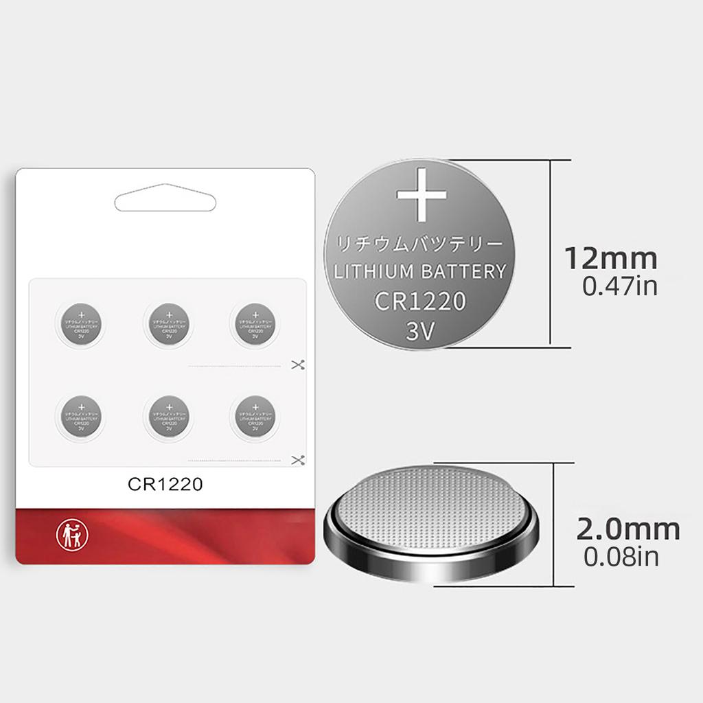 1 лист(6шт) CR1220 Батарейка-таблетка 3 В для автомобильных пультов дистанционного управления часами и весами