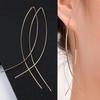 New Minimalist Long Tassel Earrings Elegant Delicate Flower Pendant Zircon Earrings Women 'S Ear Wire Premium Jewelry Party Gifts