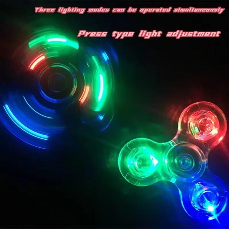 Ручной Гироскоп Кристальный Светодиодный Свет Fidget Spinner Ночник EDC Игрушка для Снятия Стресса Гироскоп на Питании