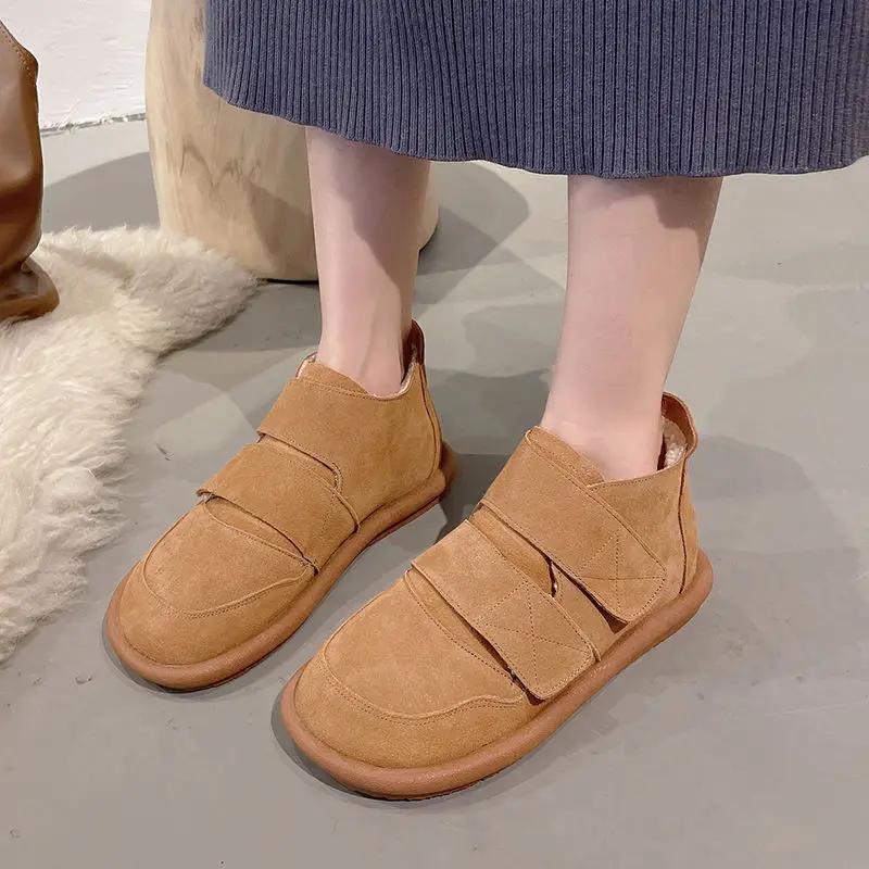 Ladies Snow Boots Elegant With Low Heels Female Shoes Ankle Work Booties Black Protective New Rock Comfortable Offer Fashion