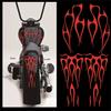 1 Set Motorcycle Red Flame Waterproof Sticker For Gas Tank & Fender Decals Vinyl