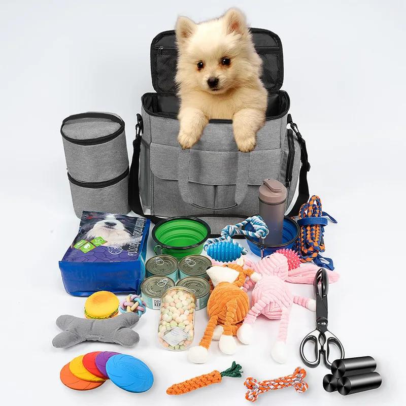 Multifunctional Dog Travel Bag - Durable Pet Carrier Organizer with Spacious Design Easy to Pack Perfect for Travel Accessories