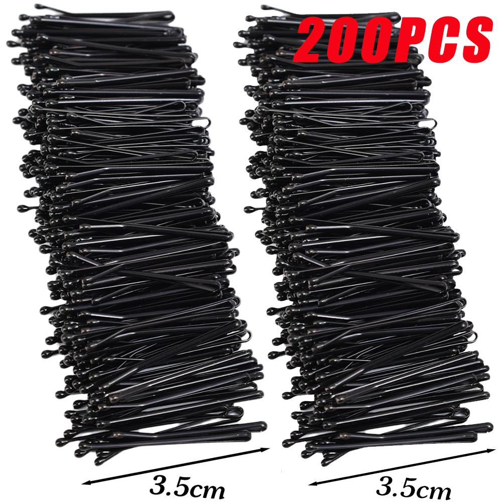 50-200 шт. Мини-короткие черные шпильки для волос для женщин, невидимые U-образные шпильки-невидимки, металлические шпильки-заколки, детские аксессуары для укладки волос
