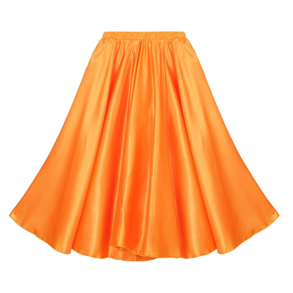 Юбка для бальных танцев для девочек, длинная, круглая, юбка для испанского фламенко, одежда для латиноамериканских танцев «ча-ча», длинная юбка-макси