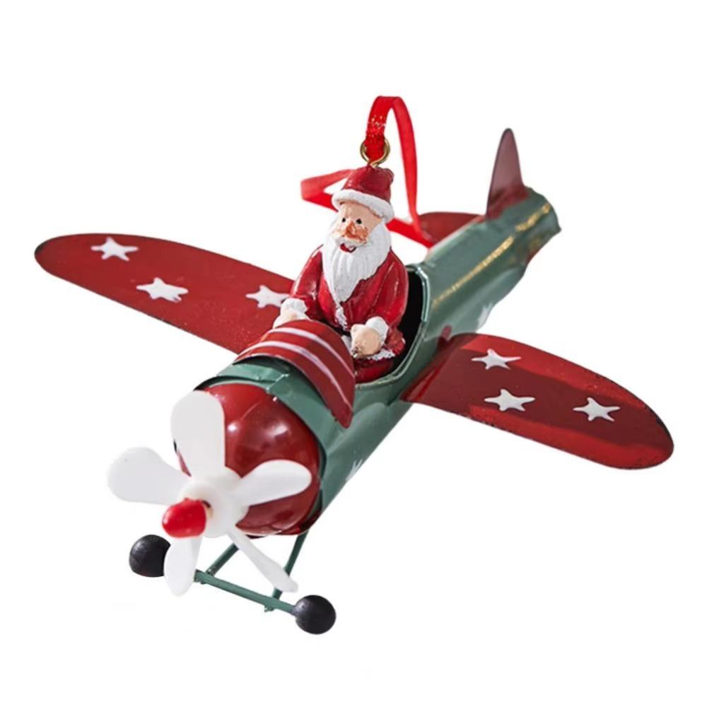 Hot Air Balloon Christmas  Airplane Pendant Iron Snowman Hanging Ornaments  Holiday