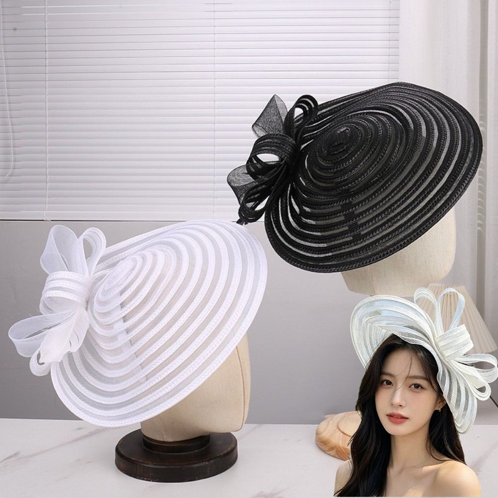 Bow Decoration Women's Tea Party Hat Headband Style Wedding Bridal Fascinator Hair Accessories