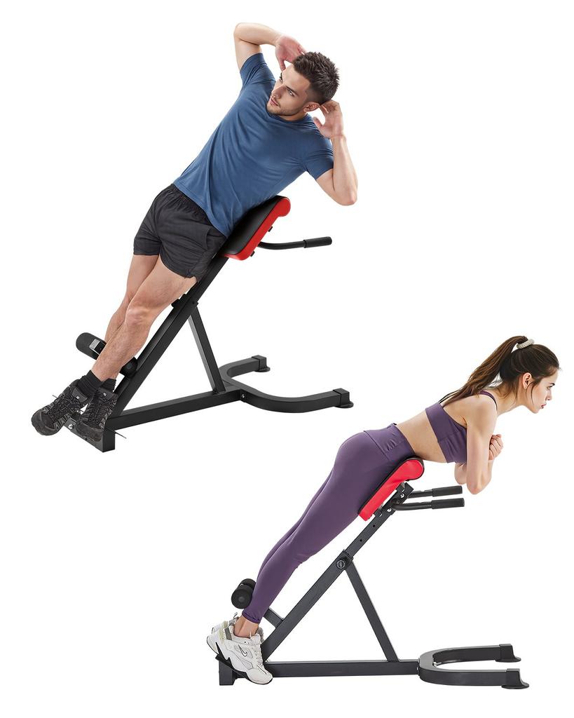VEVOR Roman Chair Hyperextension Bench, 300 lbs Adjustable Extension Machine, Multi-Function Exercise Equipment for Glute, Hamstring, Lower Back