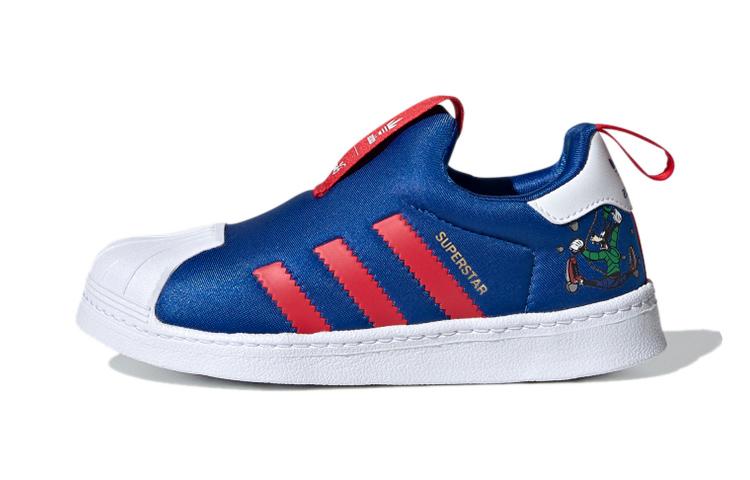 Adidas Originals SUPERSTAR 360 Breathable Low top Kids' Skateboarding Shoes Blue Red Children Aged 3 7 Years Old FW8041