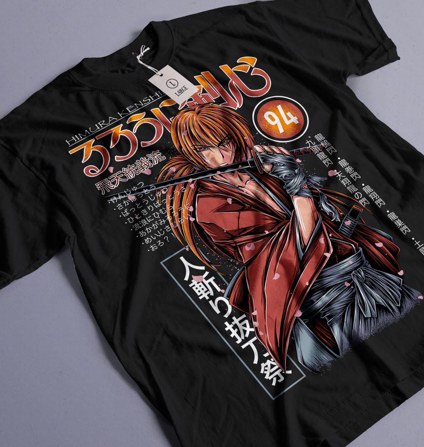 Ланке Меч Сердце Аниме Ретро Футболка Аниме Комикс Рубашка Аниме Рубашка для Мужчин и Женщин Летний Хлопок Свободный Модный Топ