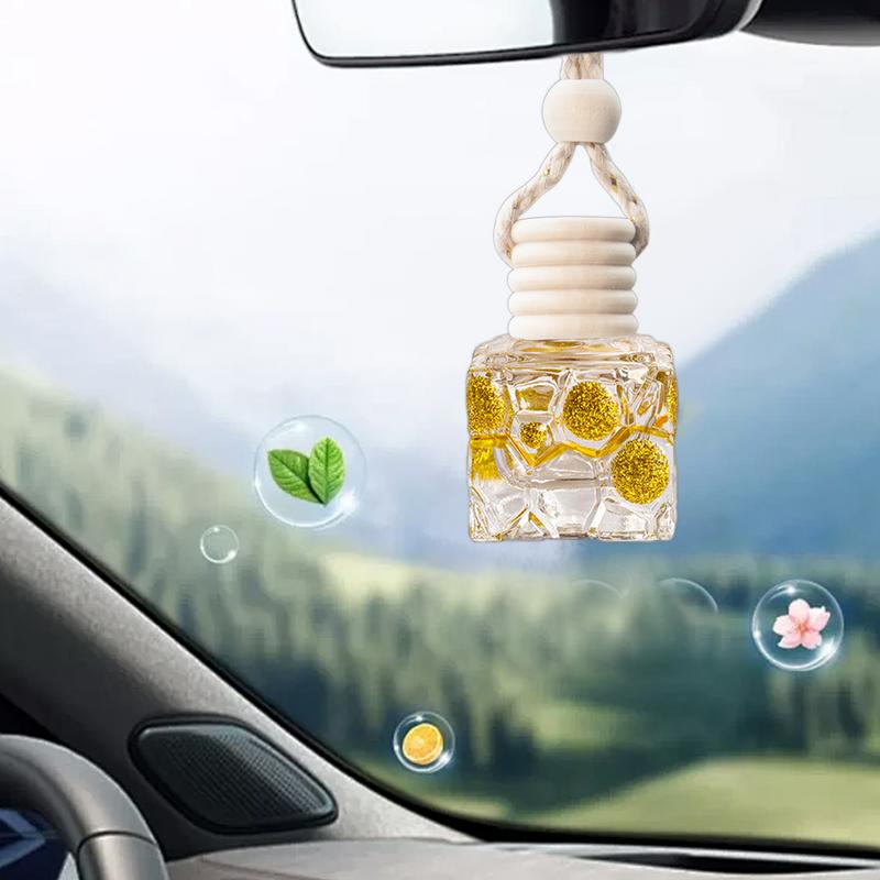 1PCS Car Hanging Glass Bottle Air Freshener Empty Bottle Aromatherapy Pendant Diffuser Car Decoration Aromatherapy Ornament 10ML