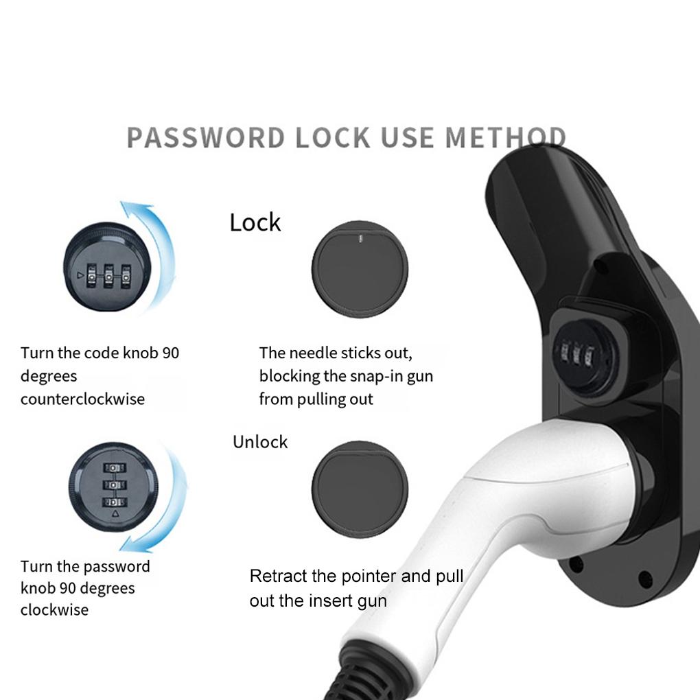 Универсальный держатель для зарядного кабеля электромобиля Тип 2 с замком Настенное крепление для электромобиля Органайзер для зарядного кабеля Настенная док-станция Для Типа