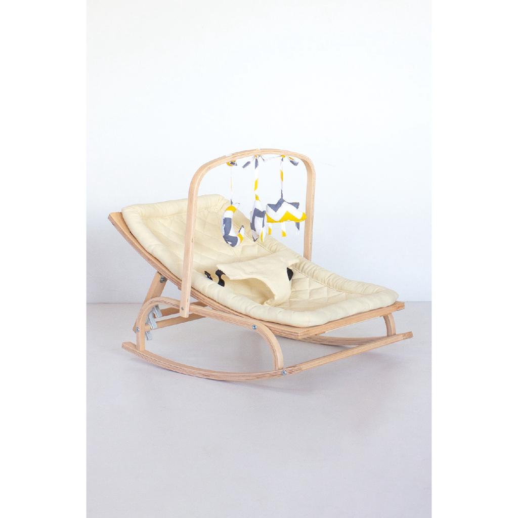 Рюкзак-кенгуру со ступенькой из натурального дерева - бежевый