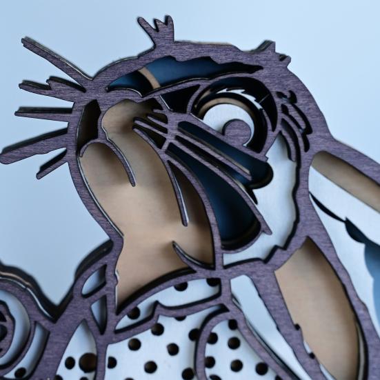 Пасхальный кролик украшение 3D деревянный кролик декор деревенский весенний кролик