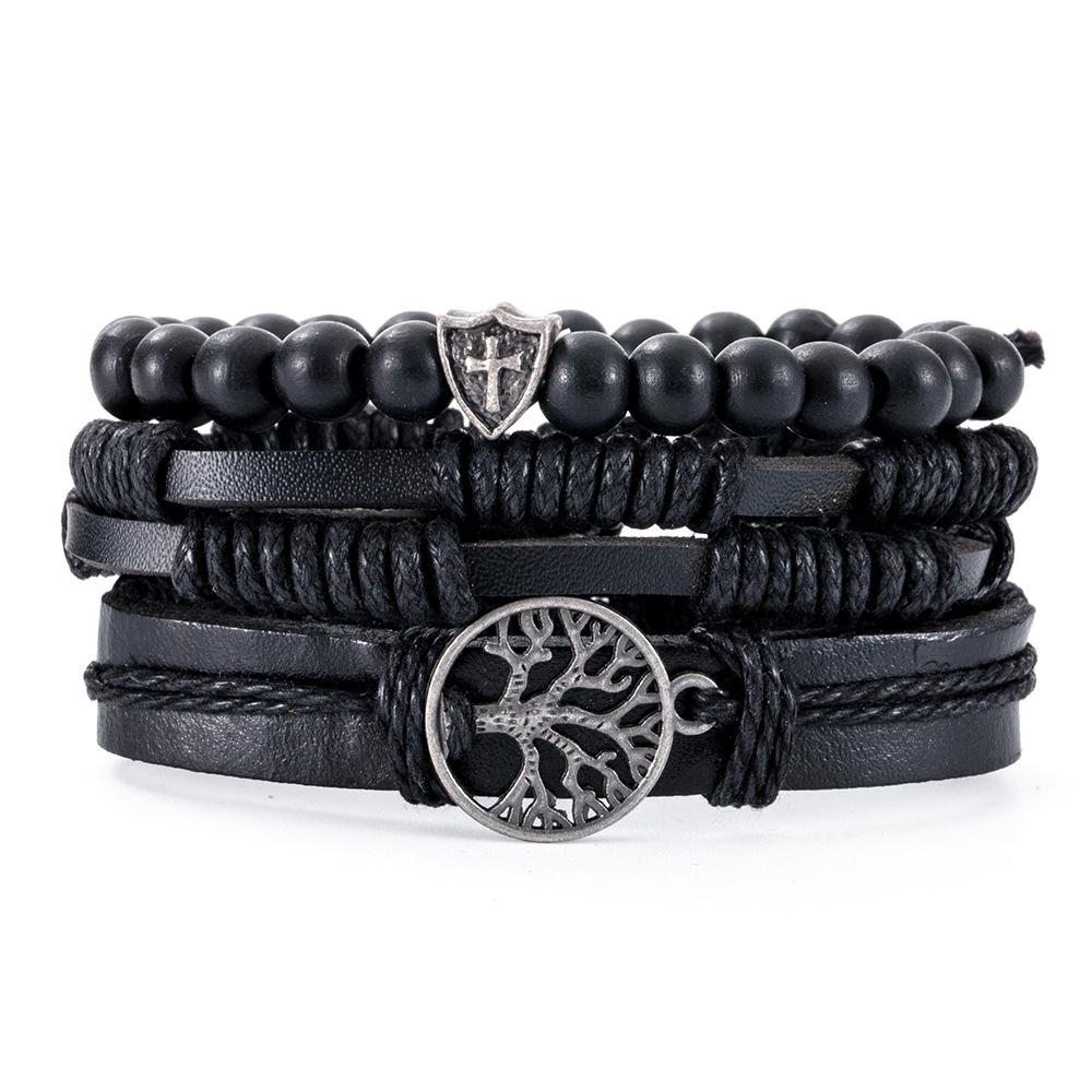9 Styles Vintage Leather Bracelet for Women Men Woven Bracelet Set Punk Style Men's Multi-layer Braided Bracelet Charm Jewelry Gifts