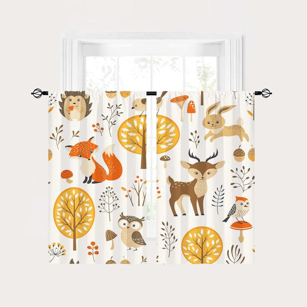 Кулиска Детский Животный Джунгли Сафари Дикая природа Слон Жираф Лев Принт Узор Приватность Ткань Оконные Шторы Для Спальни Мальчика