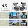4K Двухкамерная 3.0'' IPS Сенсорная Экранная WiFi Автомобильная Камера с Памятью 64 ГБ, Ночным Видением, Монитором Парковки, Циклической Записью, G-сенсором