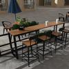 3m Outdoor Wood-Plastic Bar Table and Chairs for Coffee Shops & Seaside Milk Tea Shops