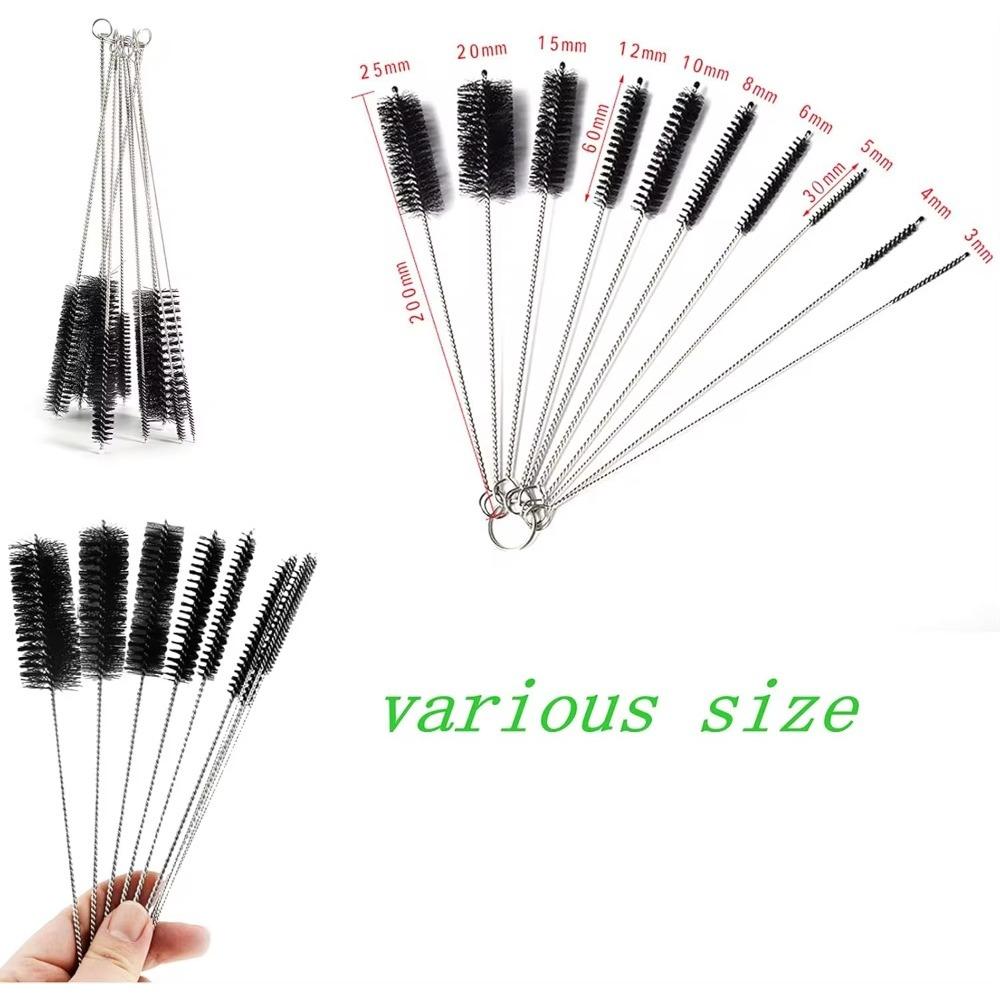 Маленький нейлоновый ершик для трубок, подходит для чистки узких отверстий для бутылок, стаканов, трубочек, кофемашин