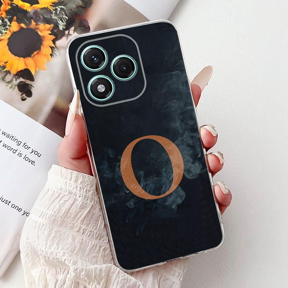 6.7" For Honor 400Lite ABR-NX1 Clear Back Cover For Honor 400 Lite Case Luxury Fashion A-Z Letters Crown Soft TPU Bumper Funda