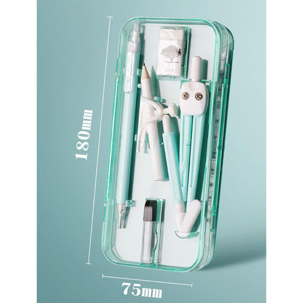 9PCS/Set Eraser Ruler Set Transparent Measuring Ruler Multi-Function Protractor School Office
