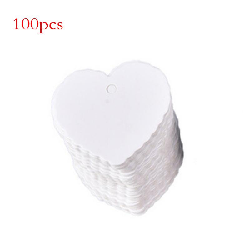 100pcs Kraft Paper Heart Shaped Small Label DIY Jewelry Blank Hanging Tag Card