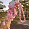 Phone Charm Flowers Phone Lanyard Crossbody Cell Phone Strap Fashion Phone Woven Chain  Women Girls