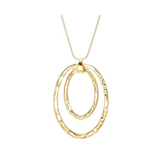 Женское ожерелье, преувеличенный двухслойный обруч, подвеска, свитер, цепь, гальванизированная змеиная кость