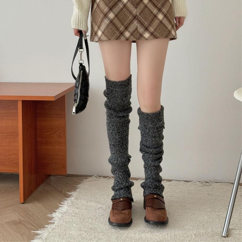 Осенне-зимние утолщенные теплые чулки до бедра, гетры выше колена, гетры до икры, длинные носки с присборкой, корейский стиль, индивидуальность, модные гетры, трендовые