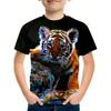 Loute Tiger 3D Print KidsT Shirt Top Summer Boys Girls Outdoor Street Fashion Comfort Short Sleeves