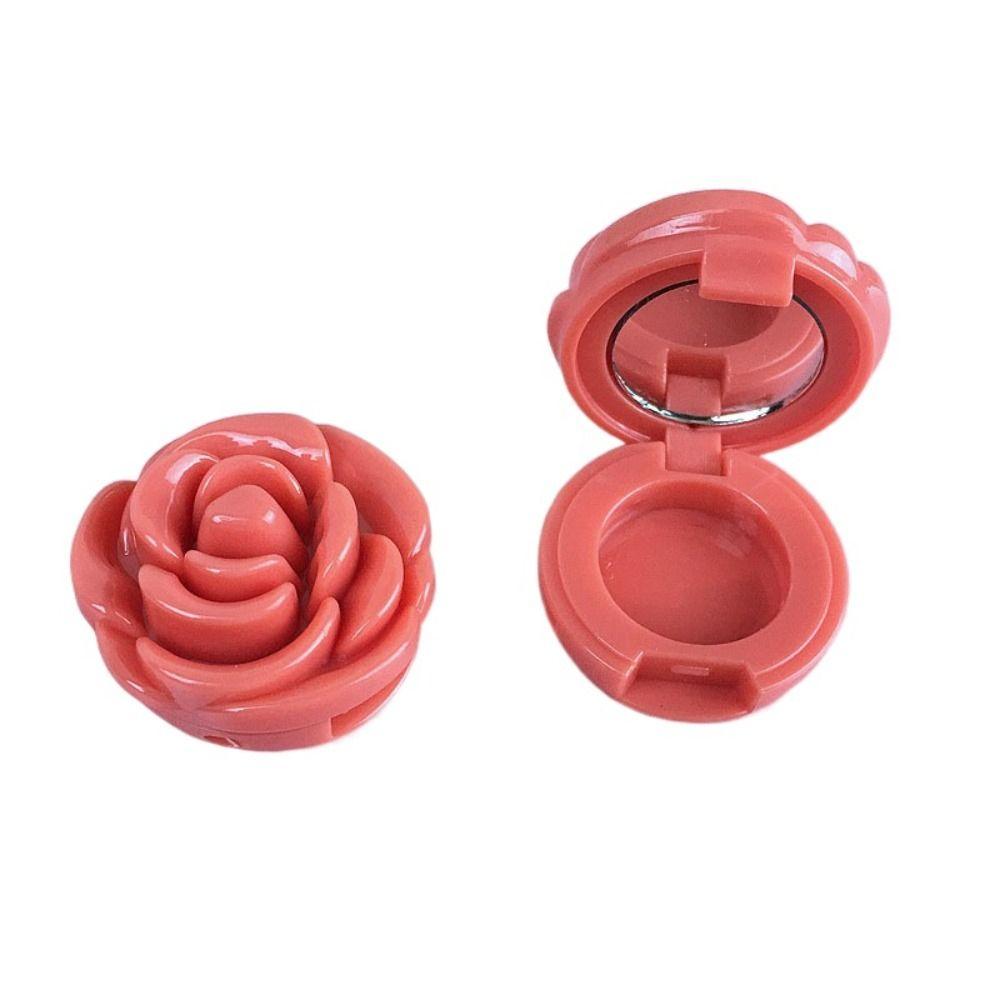 3D Роза Косметический Контейнер для Бальзама для Губ Маленькое Зеркальце Пустой Многоразовый Горшочек для Теней для Век Женщины