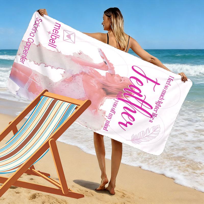 Sabrina Carpenter Glow Print Beach Towel, Large Soft Quick Dry Towel for Beach Camping Swimming