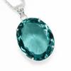 Certified 133 Ct Lab-Grown Aquamarine Pendant Oval Cut Gem In Solid 925 Silver AI-62-NS