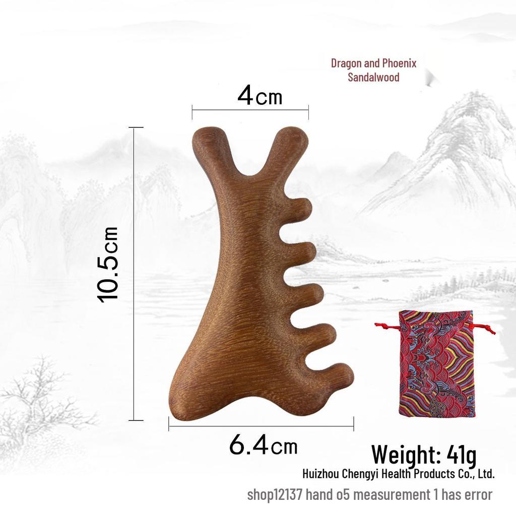 Сандаловая расческа с широкими зубьями для терапии кожи головы, головы и лица