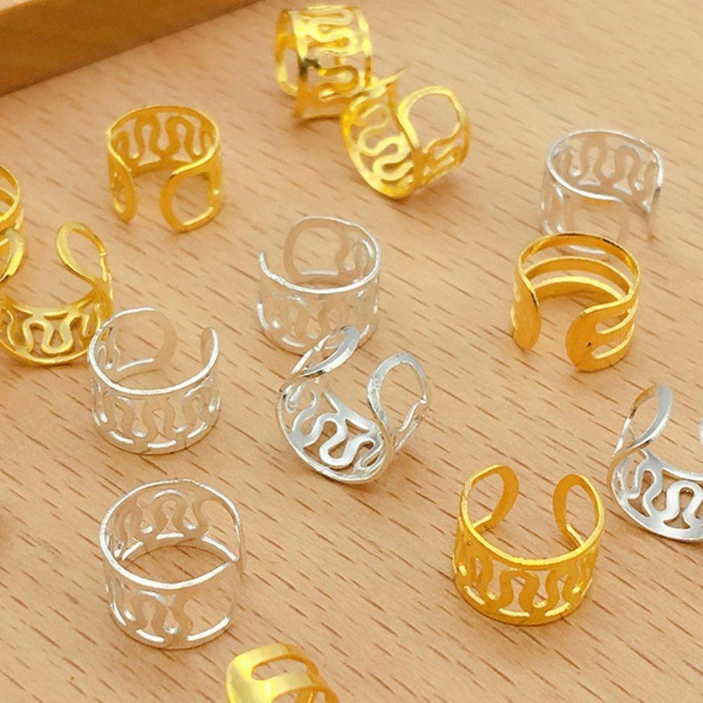 50 шт. Золотые бусины для дредов, серебряные кольца для волос, аксессуары для волос, трубочки для косичек своими руками