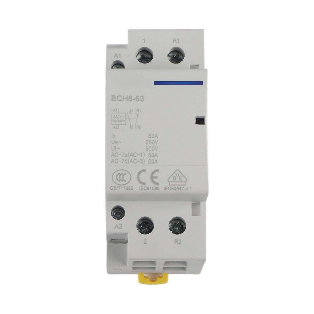 2P 63A Household AC Contactor DIN Rail Mount 1NO 1NC (220V230V)