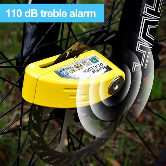 Bike Disc Brake Lock with Warning Rope High Decibels Anti-Theft Alarm Heavy Duty