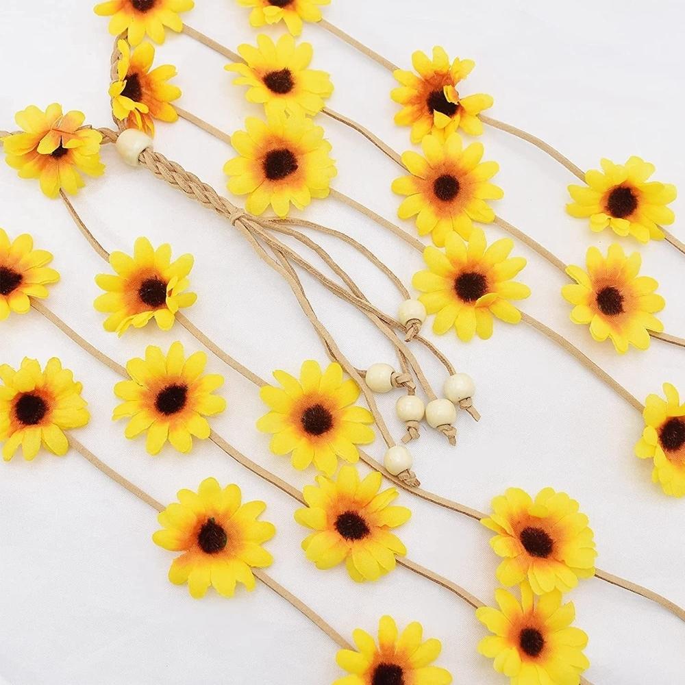 Ethnic Style Hair Accessories Bohemian Sun Flower Daisy Adjustable Hairbands Headband Headwear For Women Vacation Jewelry